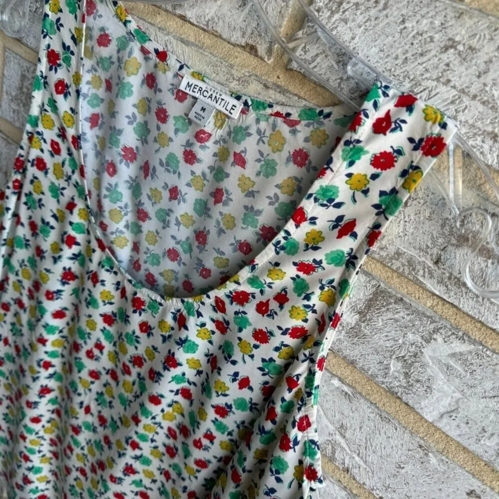 J. Crew Mercantile Floral Sleeveless Blouse Women's Size M.